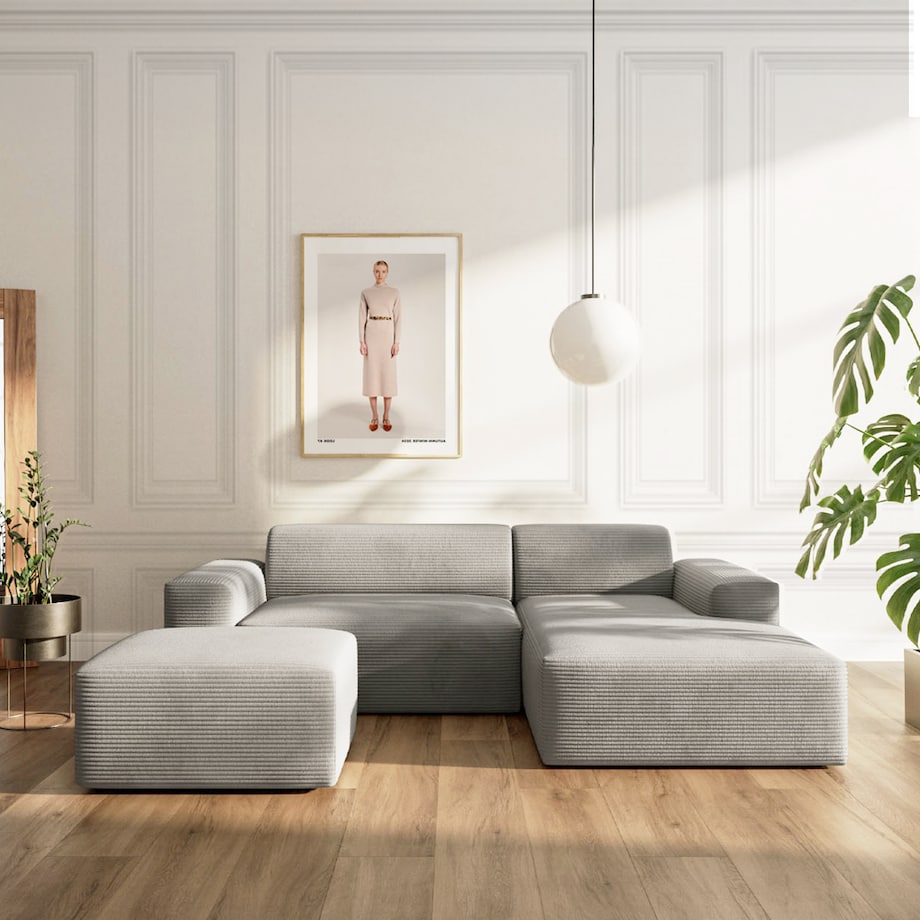 Villet Sofa narożna prawa szara