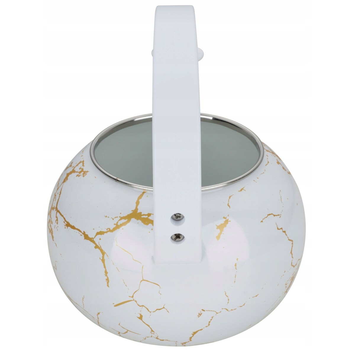 Czajnik Emaliowany Retro 2.2L Z Gwizdkiem Biały Stal Węglowa Indukcja Gaz