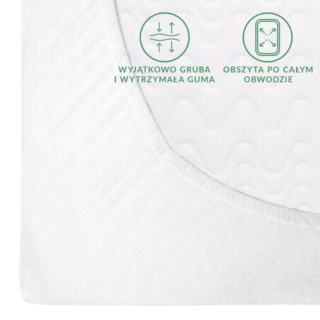Prześcieradło flanela z gumką 90x200 kolor biały