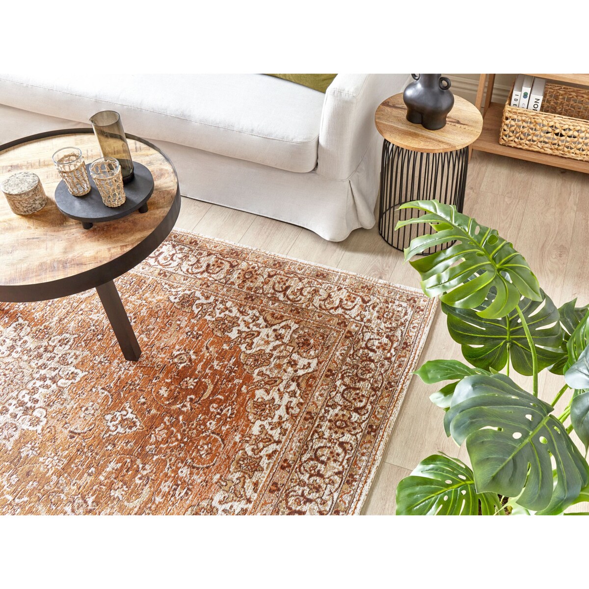 Dywan bawełniany 160 x 230 cm pomarańczowy HAYAT