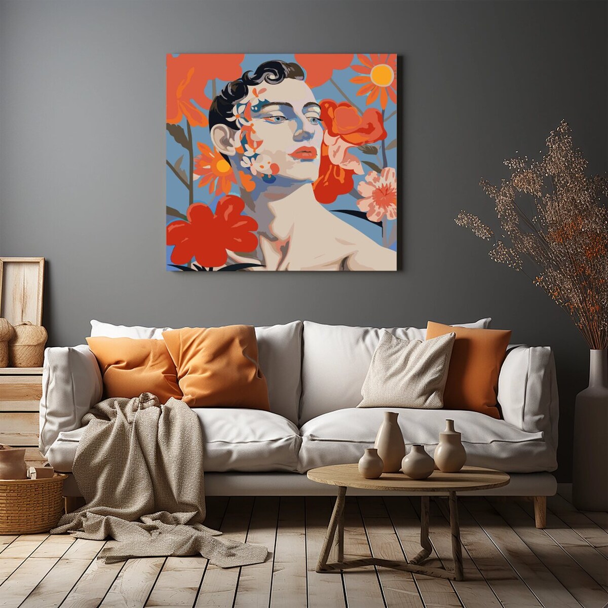 Malowanie po numerach, zestaw DIY – GRECKI BÓG 80x80 cm- Produkt PL