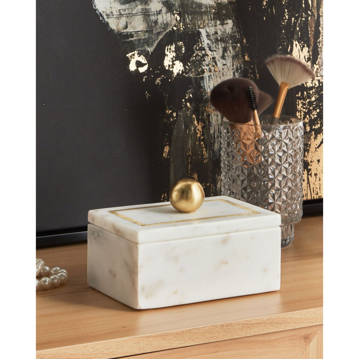 Szkatułka na biżuterię CHALANDRI Kamień Biały