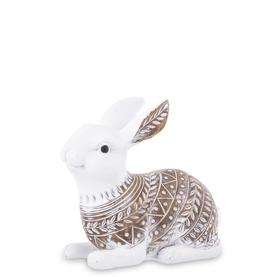 Dekoracja - królik pomalowany 13x15x7 cm jak PISANKA