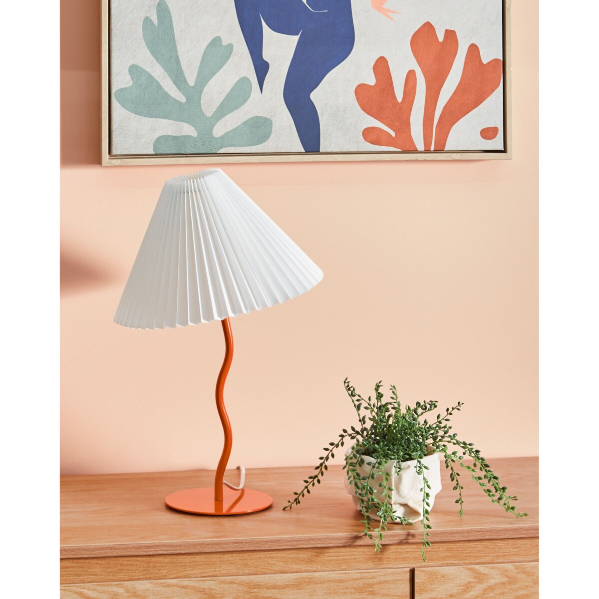 Lampa stołowa metalowa pomarańczowa ALWERO