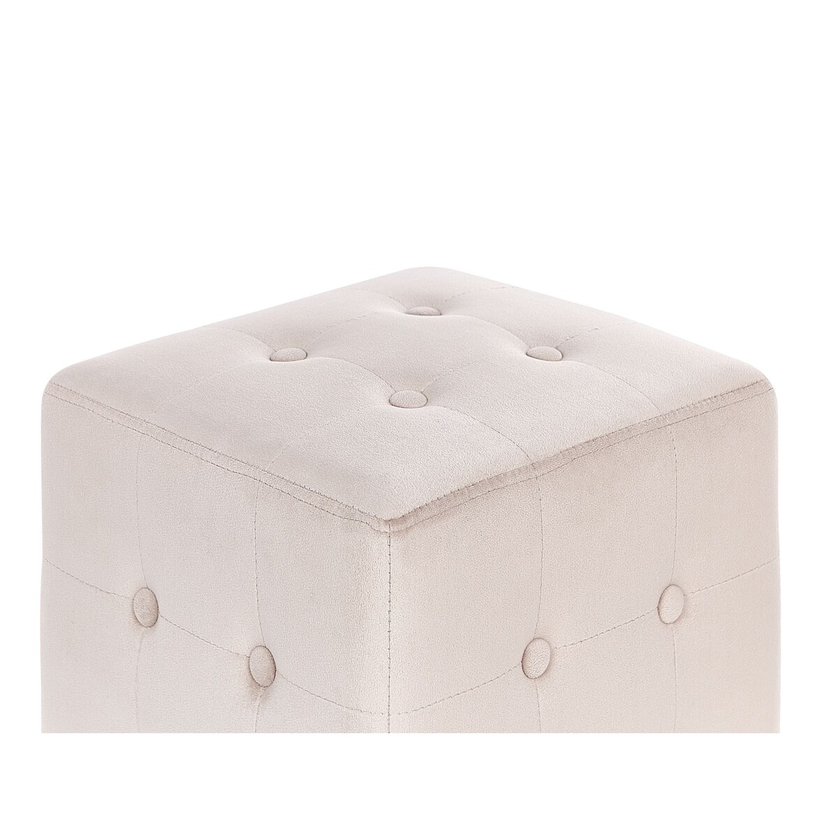 Puf welurowy 36 x 36 x 39 cm jasnobeżowy WISCONSIN