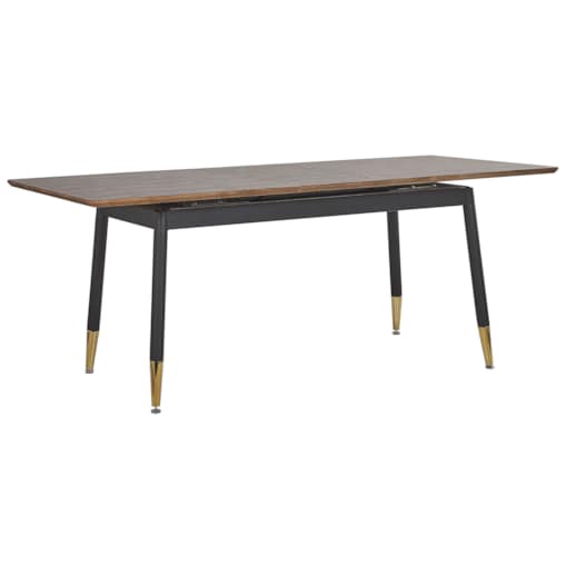 Stół do jadalni rozkładany 160/200 x 90 cm ciemne drewno z czarnym CALIFORNIA