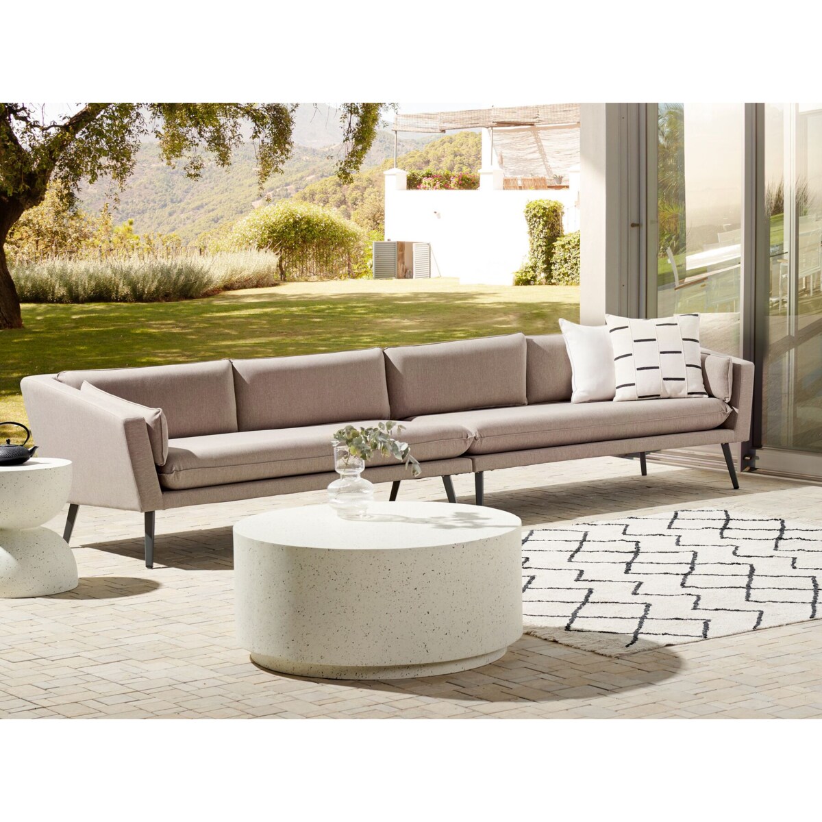 Sofa ogrodowa 4-osobowa beżowa LORETELLO