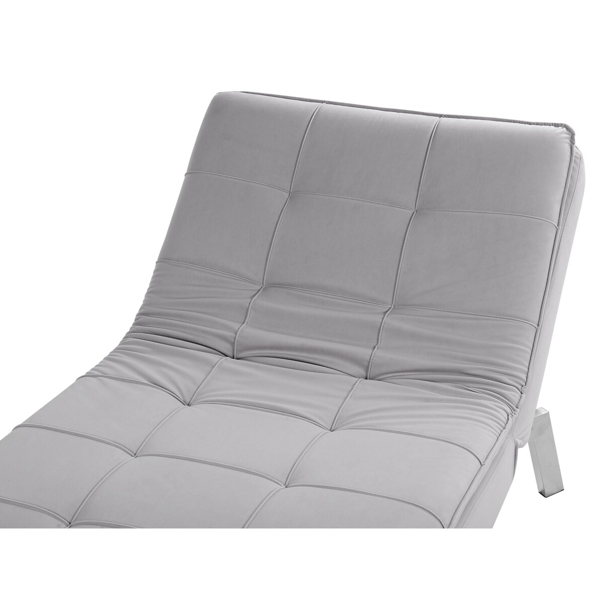 Szezlong welurowy rozkładany jasnoszary LOIRET