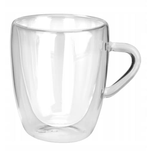 SZKLANKA podwójna ścianka szkło termiczne 280 ml filiżanka kubek na kawę