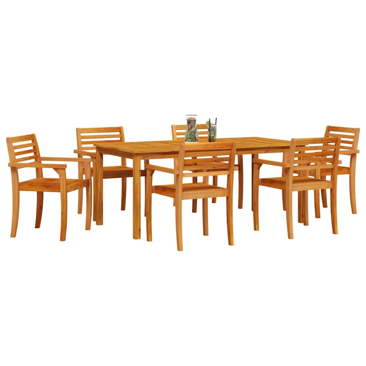 vidaXL Zestaw do jadalni w ogrodzie 7 pcs Brązowy lite drewno akacjowe