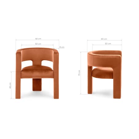 Fotel wypoczynkowy aksamitny miedziany Tiana