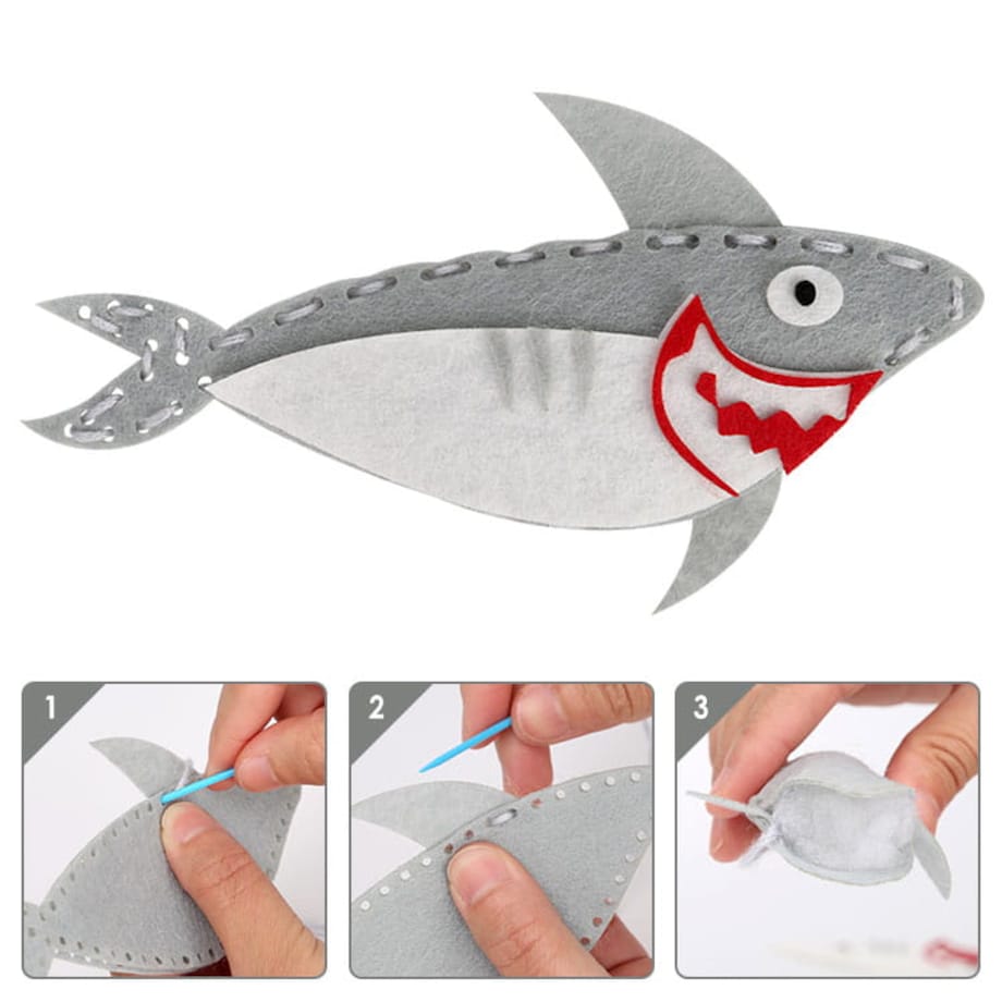 Walentynki - filcowy zestaw do szycia DIY - 12 elementów