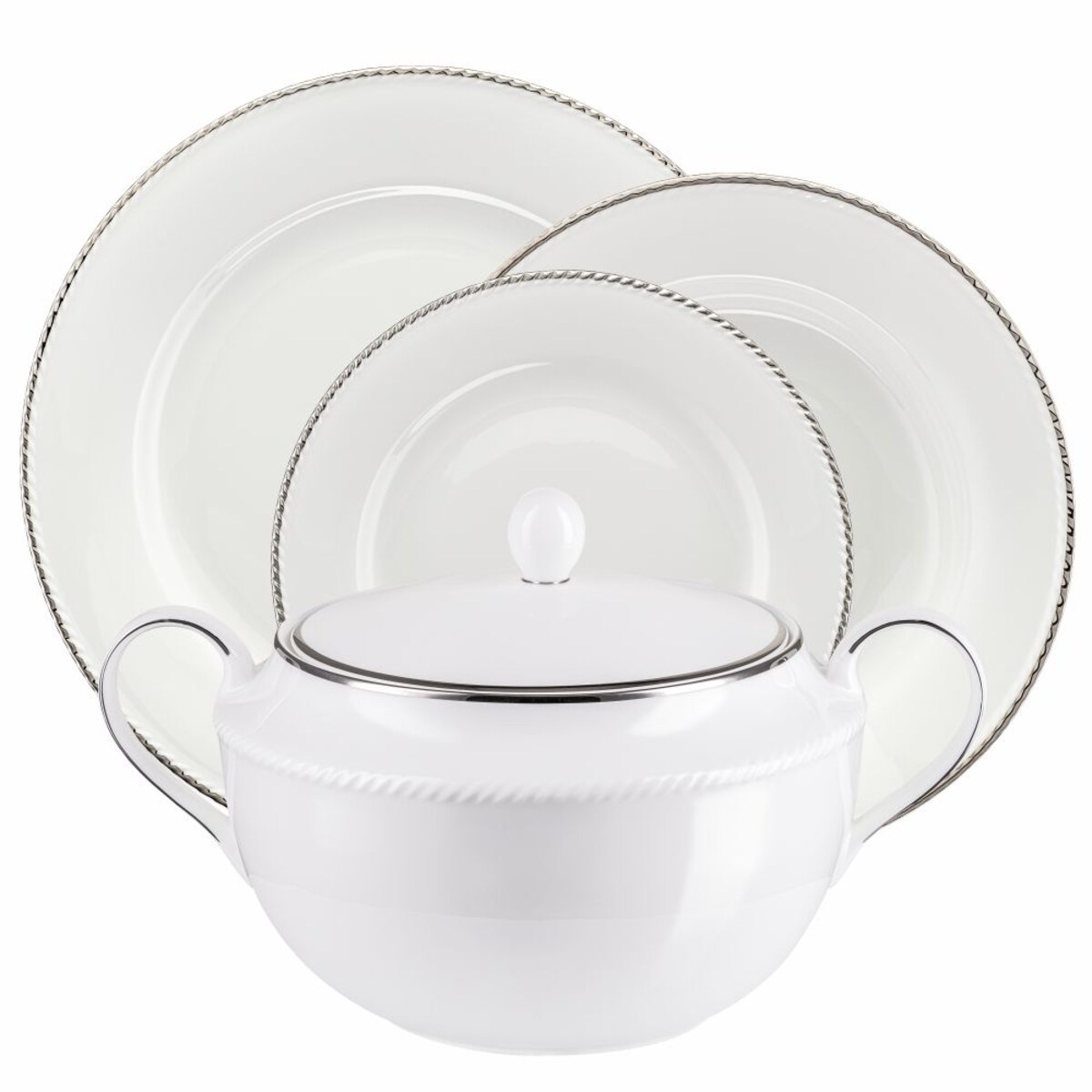 VILLA ITALIA Serwis obiadowy porcelanowy na 12 osób z wazą FLORIAN