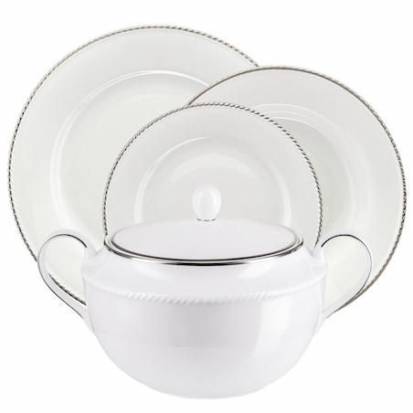 VILLA ITALIA Serwis obiadowy porcelanowy na 12 osób z wazą FLORIAN