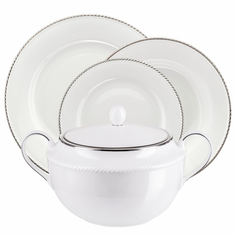 VILLA ITALIA Serwis obiadowy porcelanowy na 12 osób z wazą FLORIAN