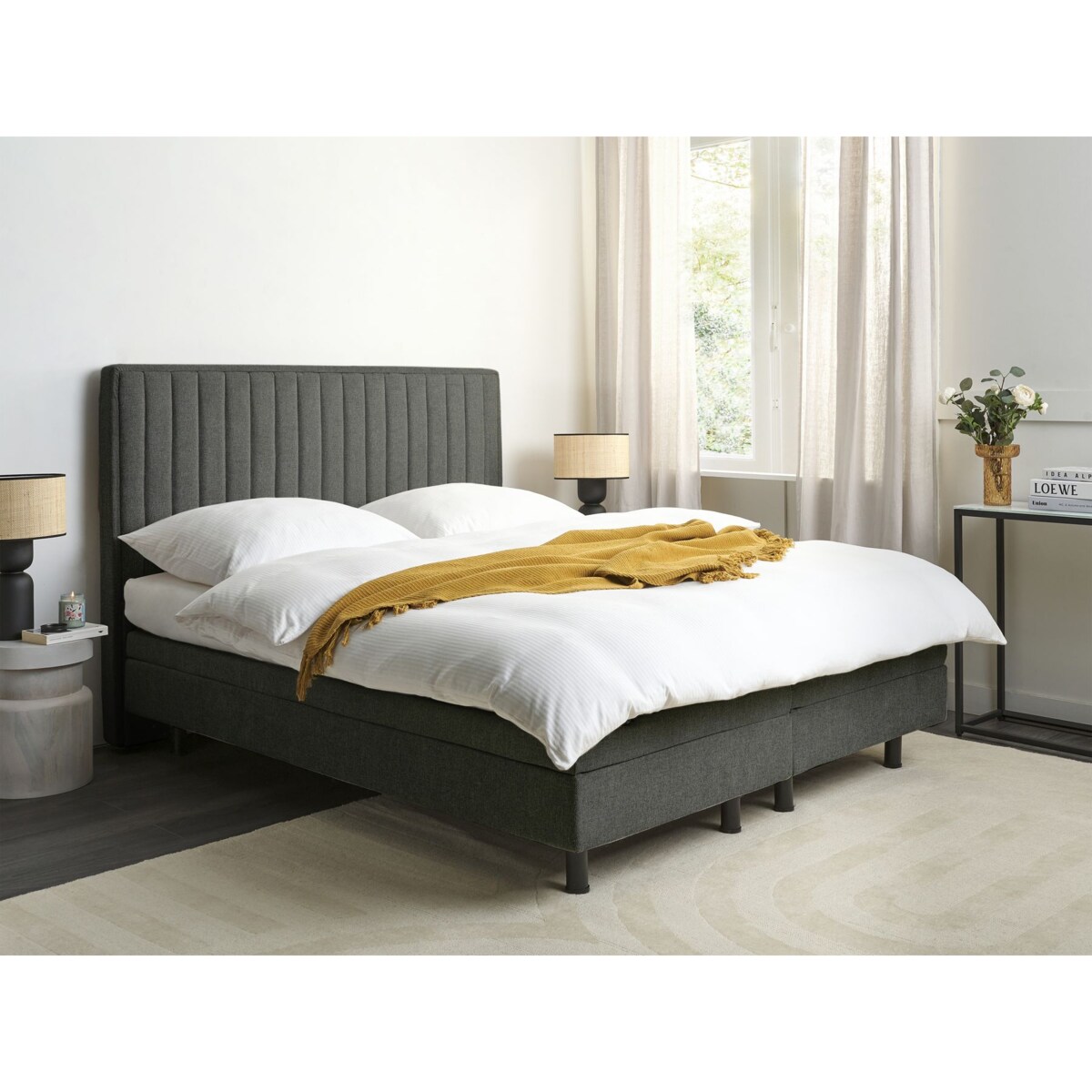 Łóżko regulowane DUKE II 160 x 200 cm Ciemnoszary