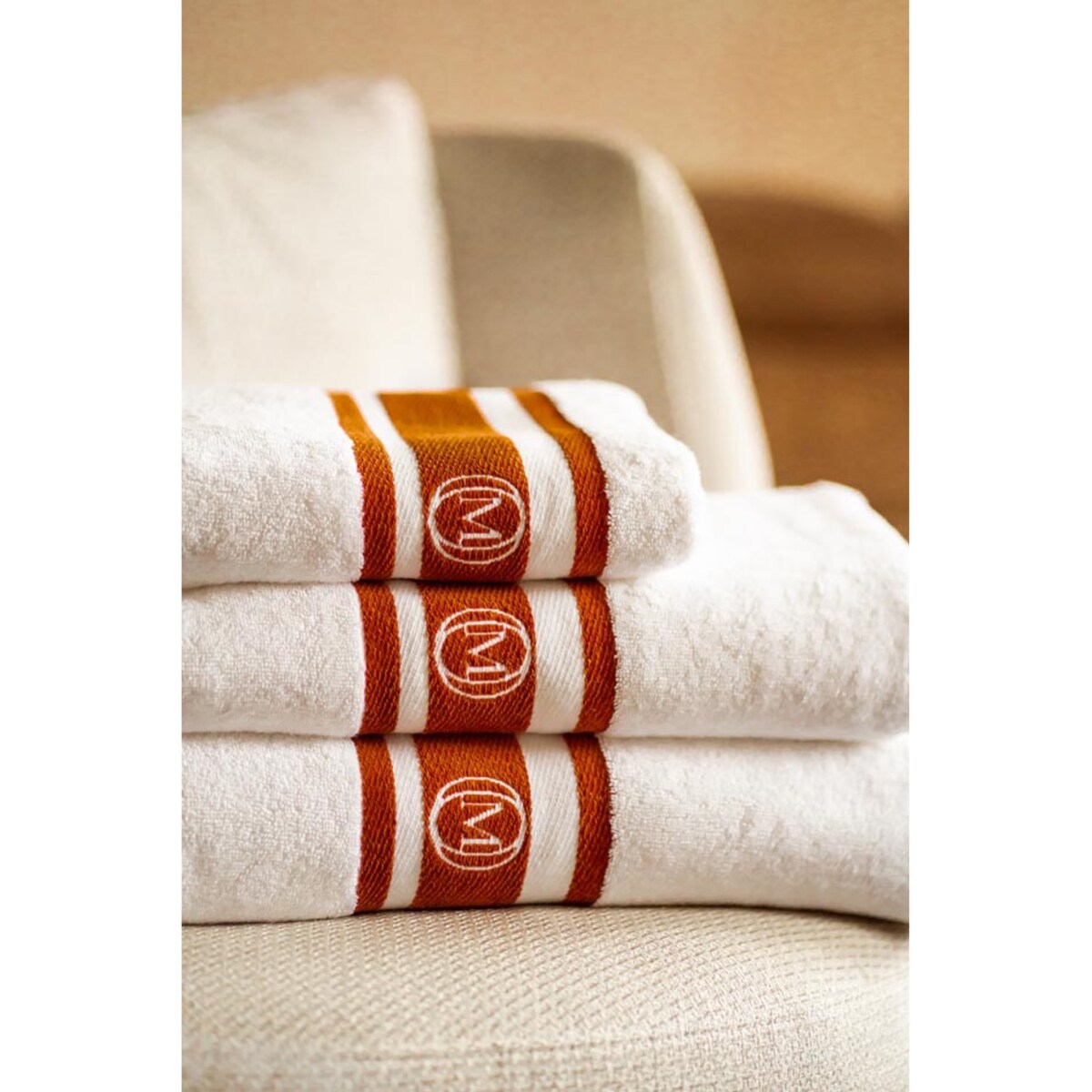 Ręcznik do rąk 50 x 100 cm (cynamon) Monogram Linea OFFICINE Monogram