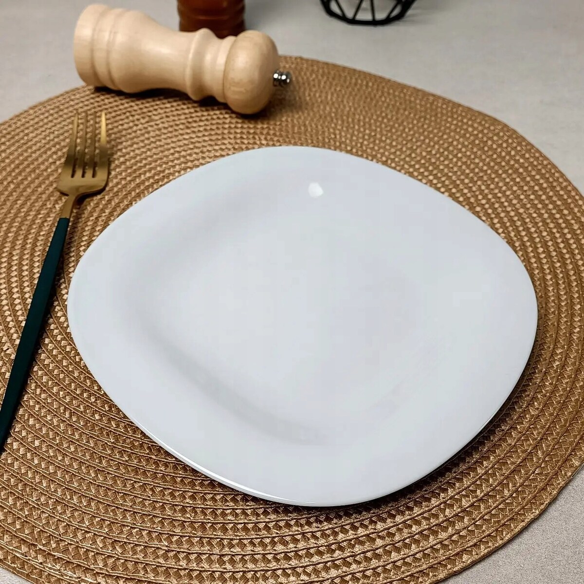 TALERZE PŁYTKIE kwadratowe szare 6x 27 cm LUMINARC