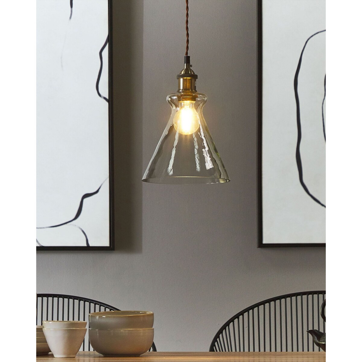 Lampa wisząca BERGANTES Szkło Przezroczysty