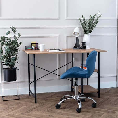 Krzesło biurowe obrotowe regulowane welurowe pikowane