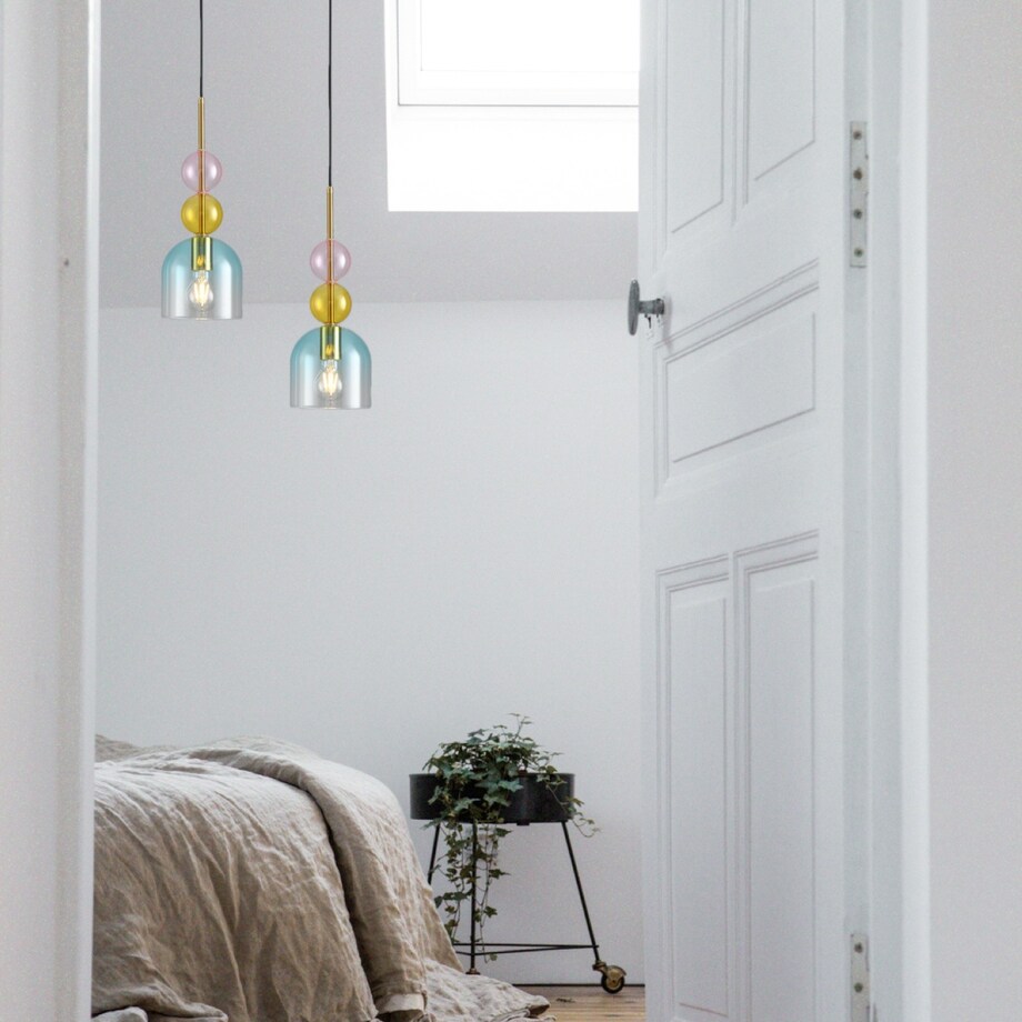 Lampa wisząca PASTELLO BLUE kolorowa 15 cm