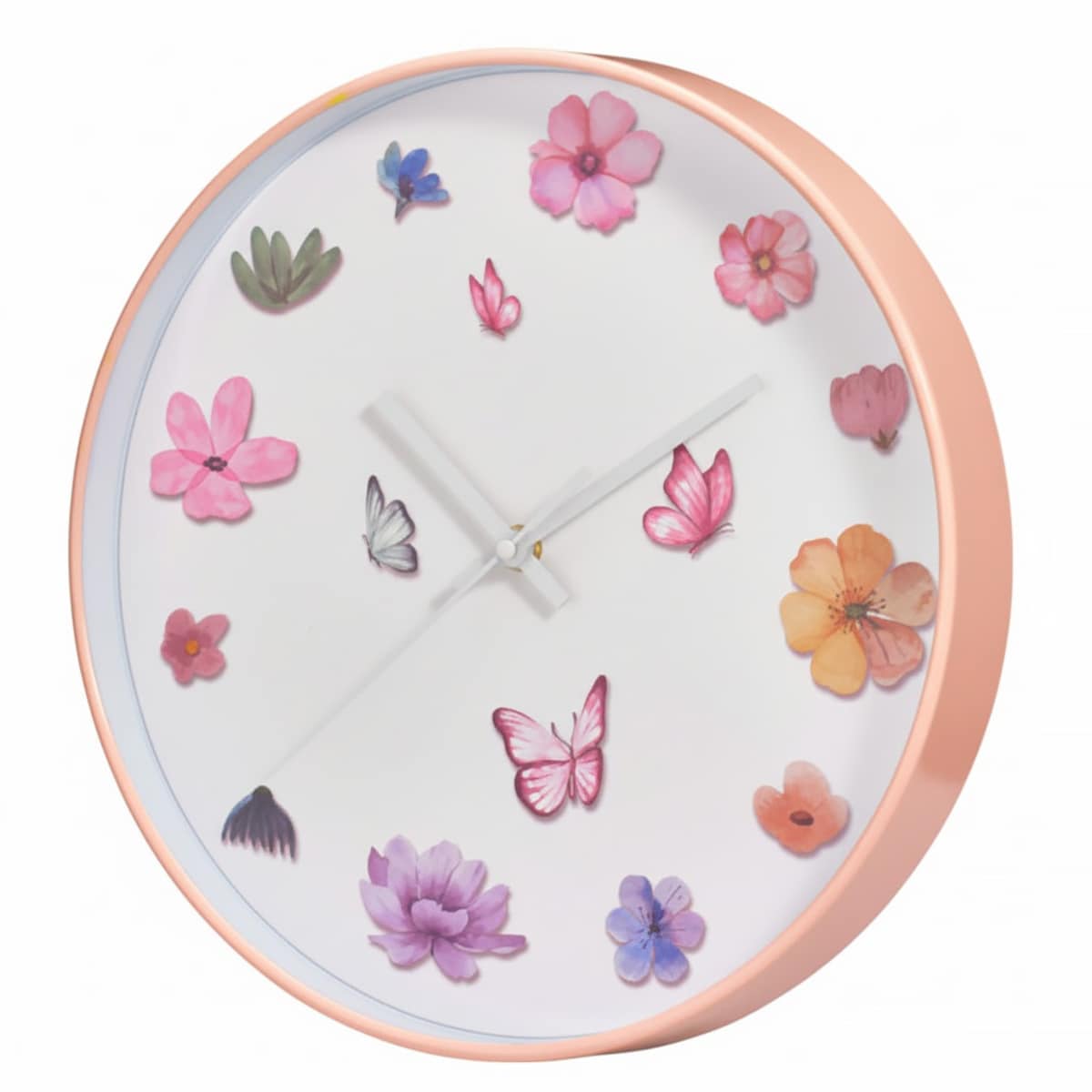 Zegar ścienny z motywem kwiatów, Ø 30 cm