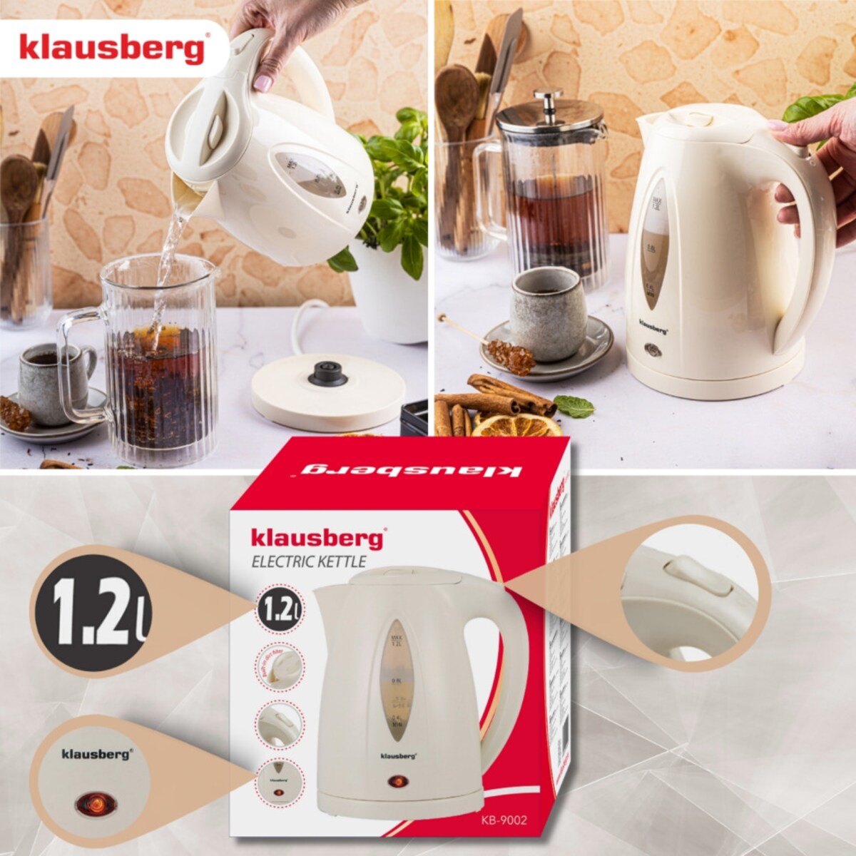 Klausberg czajnik elektryczny 1,2l 66079