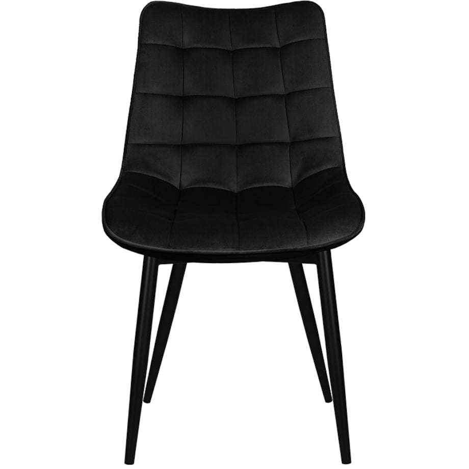 Krzesło tapicerowane czarne welurowe do salonu jadalni