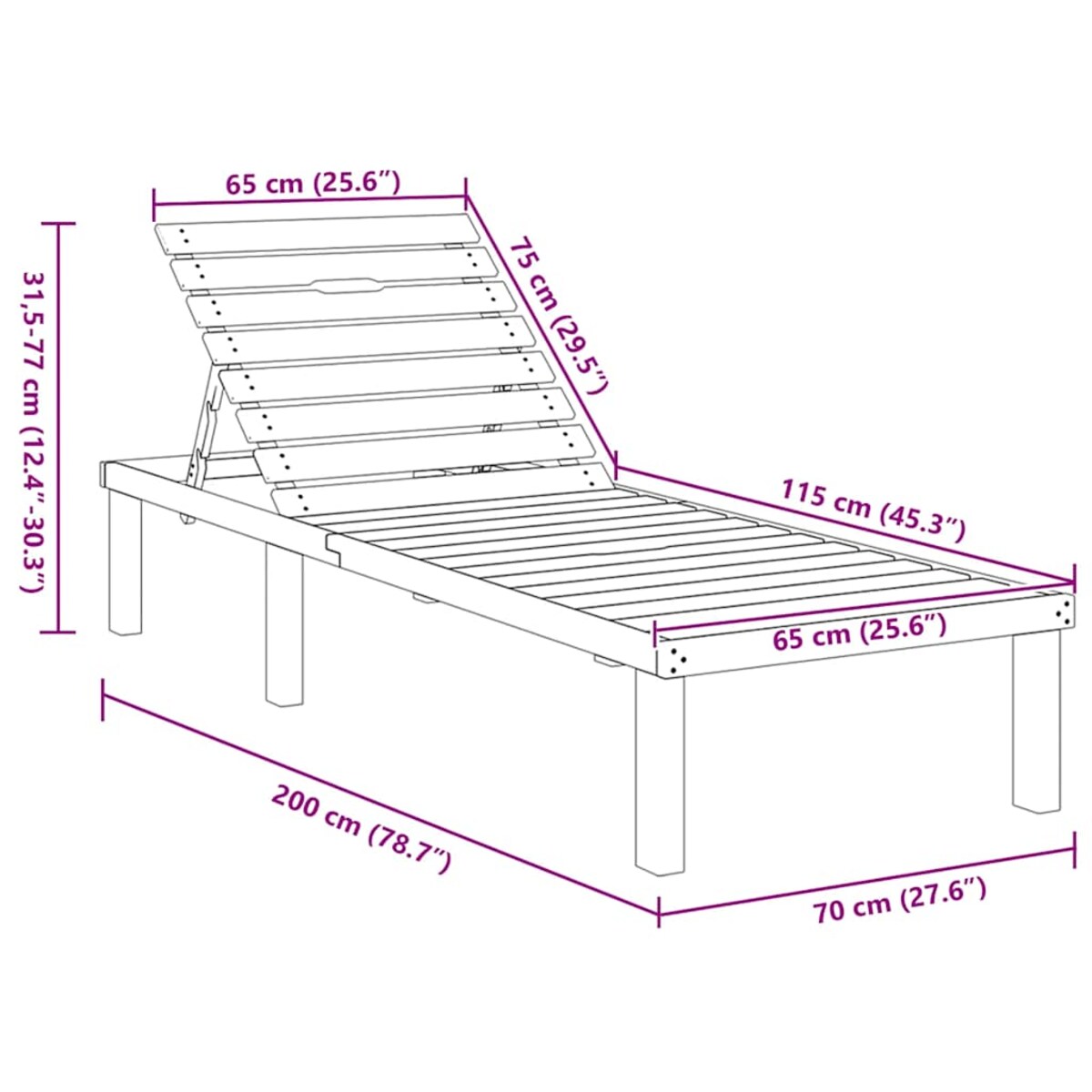 vidaXL Leżak, impregnowane drewno sosnowe