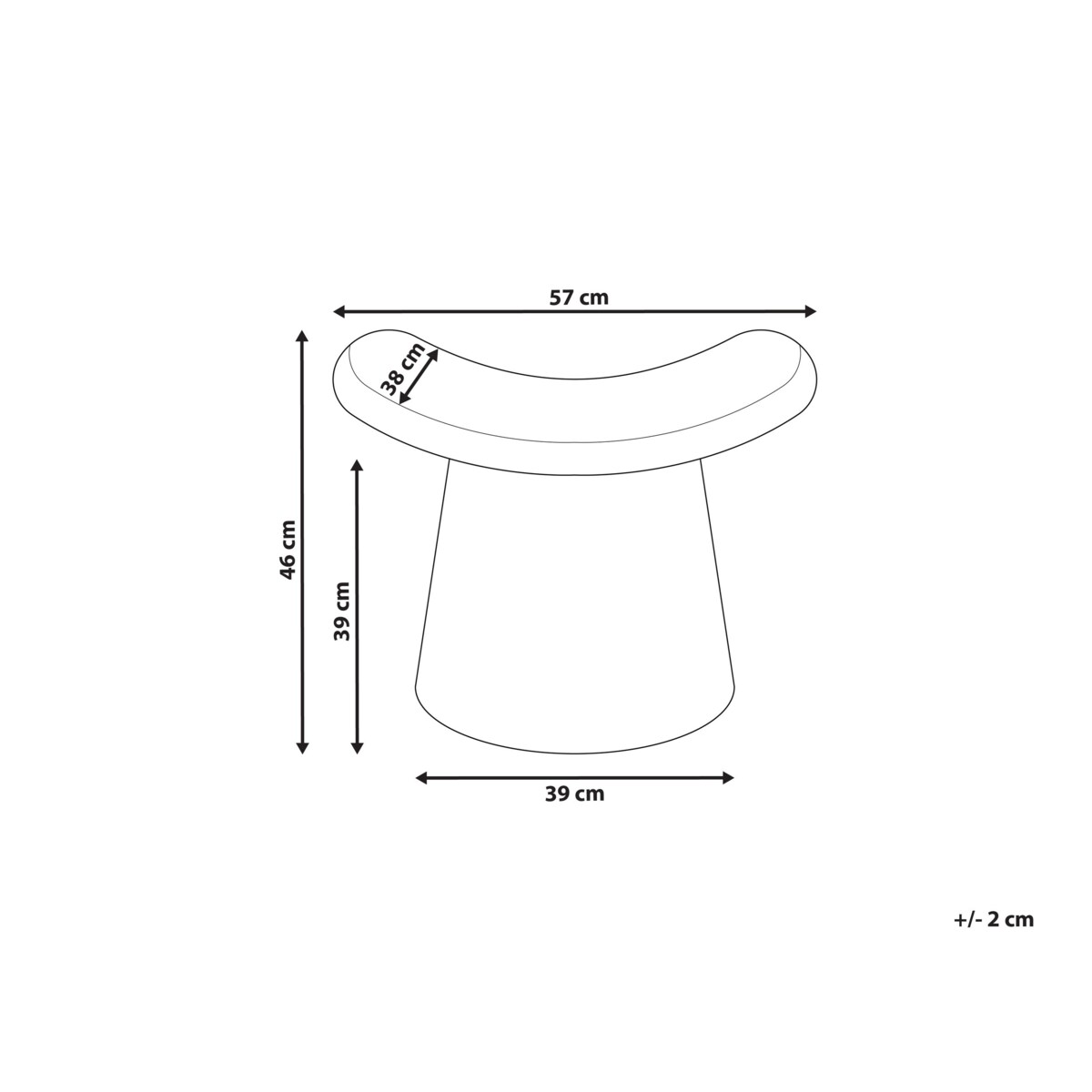 Puf RIDDLE Złamana biel Sztuczne futro 38 cm 57 cm