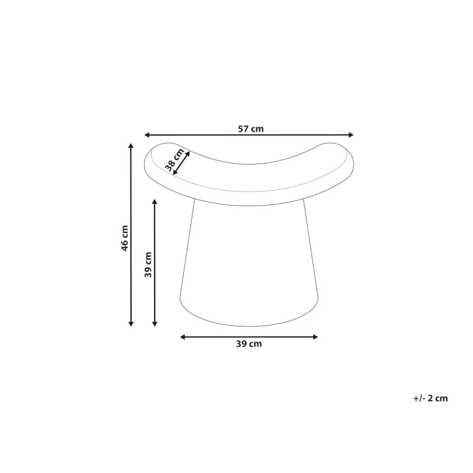 Puf RIDDLE Złamana biel Sztuczne futro 38 cm 57 cm