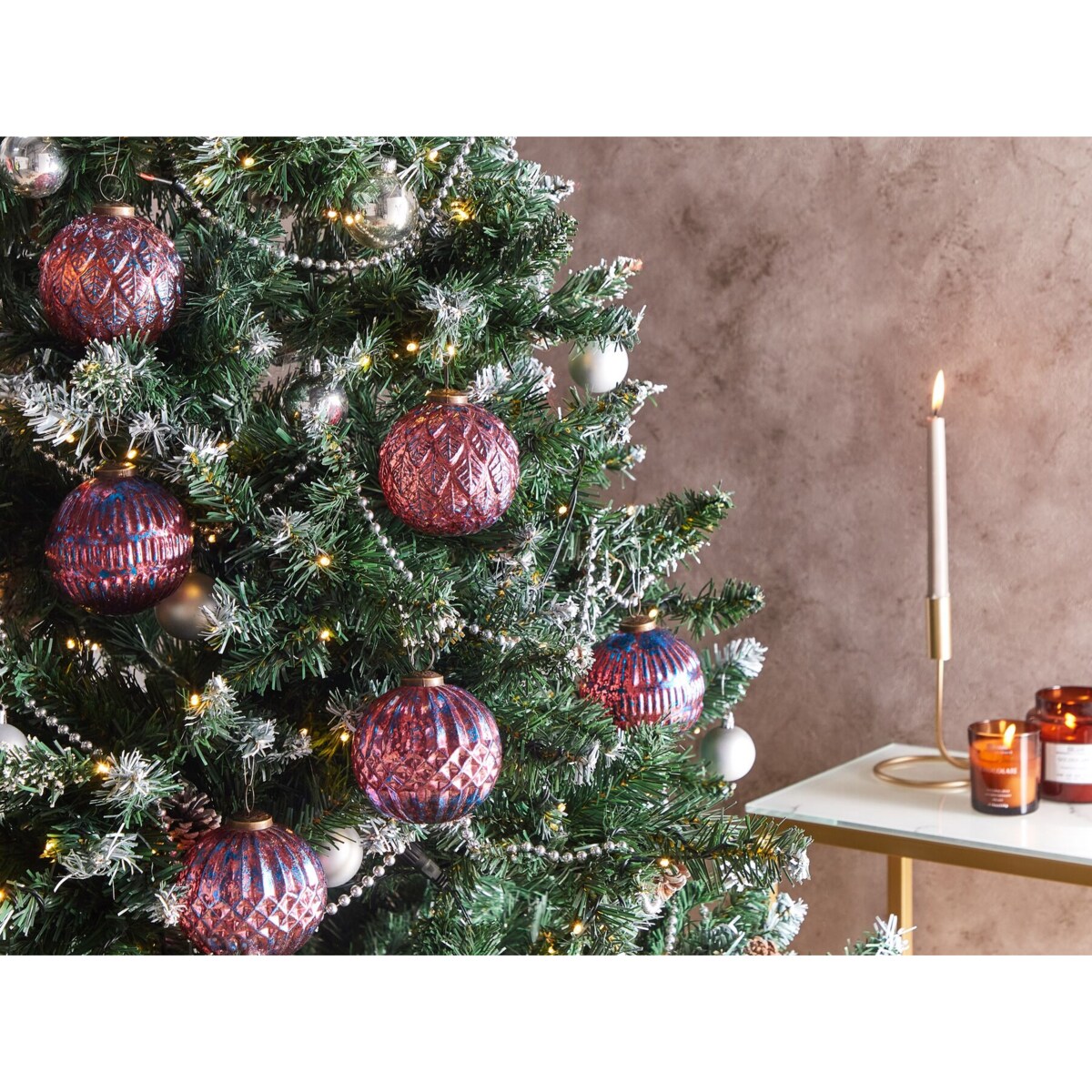 Zestaw 6 bombek szklanych różowy ASTRAL