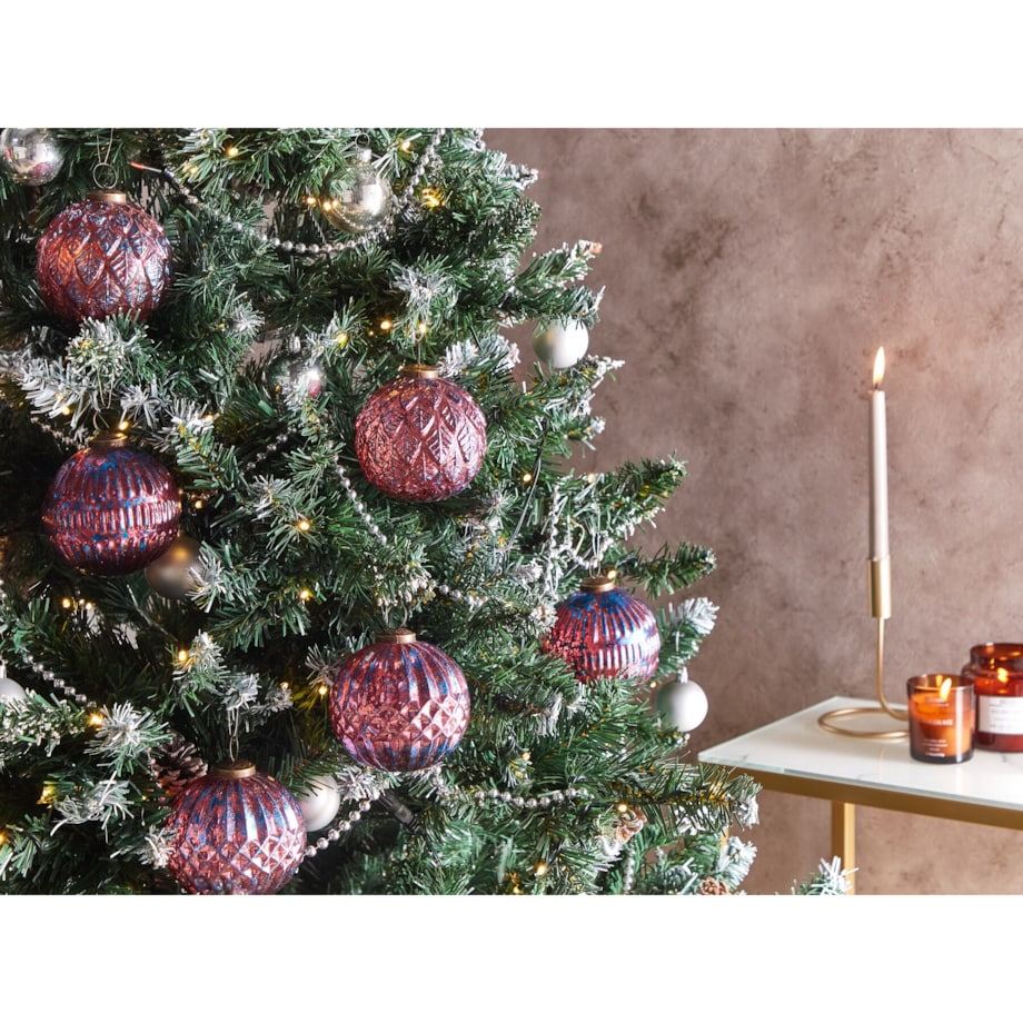 Zestaw 6 bombek szklanych różowy ASTRAL