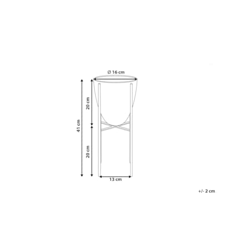 Doniczka na stojaku metalowa 16 x 16 x 41 cm czarno-złota LEFKI