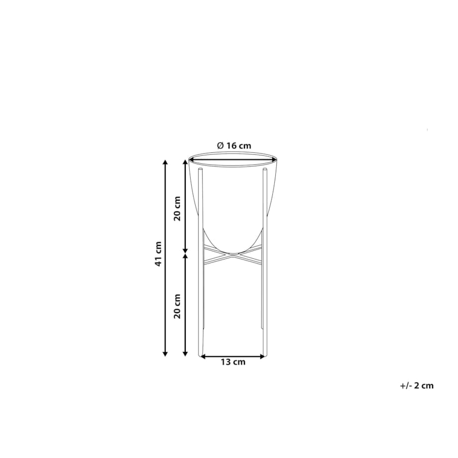 Doniczka na stojaku metalowa 16 x 16 x 41 cm czarno-złota LEFKI