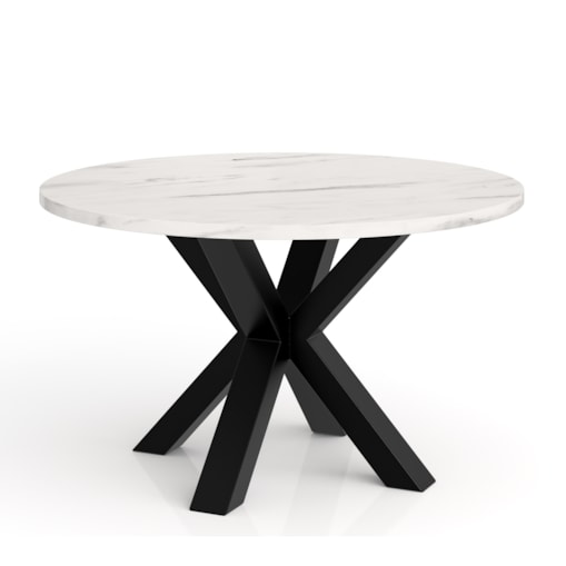 Stolik kawowy NEO okrągły 58 cm, metalowa podstawa- marmur jasny