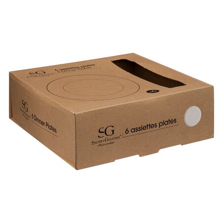 Talerze obiadowe porcelanowe SUBLIMA, złota obwódka, 6 sztuk x Ø 27 cm