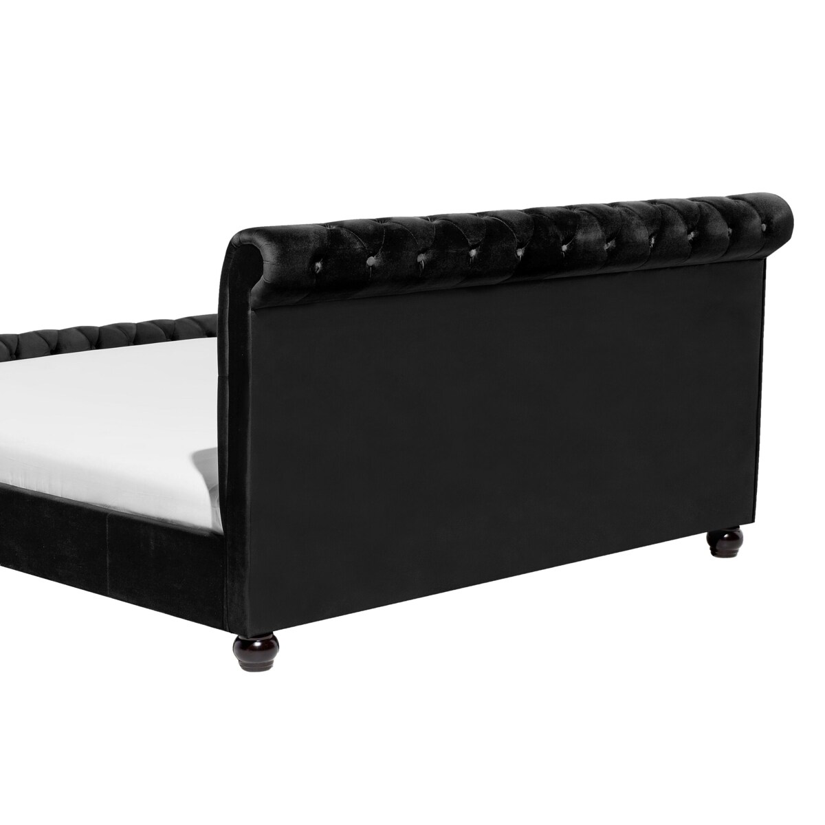 Łóżko welurowe 180 x 200 cm czarne AVALLON