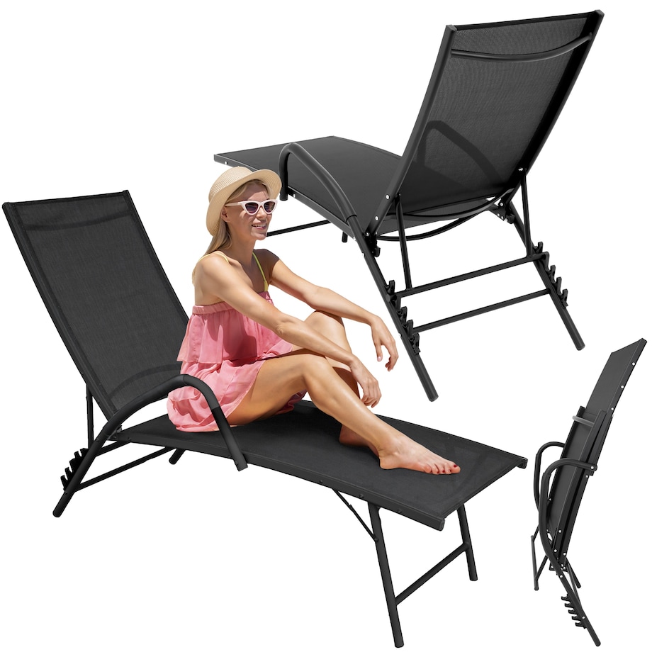 Leżanka ogrodowa aluminiowa z regulowanym oparciem