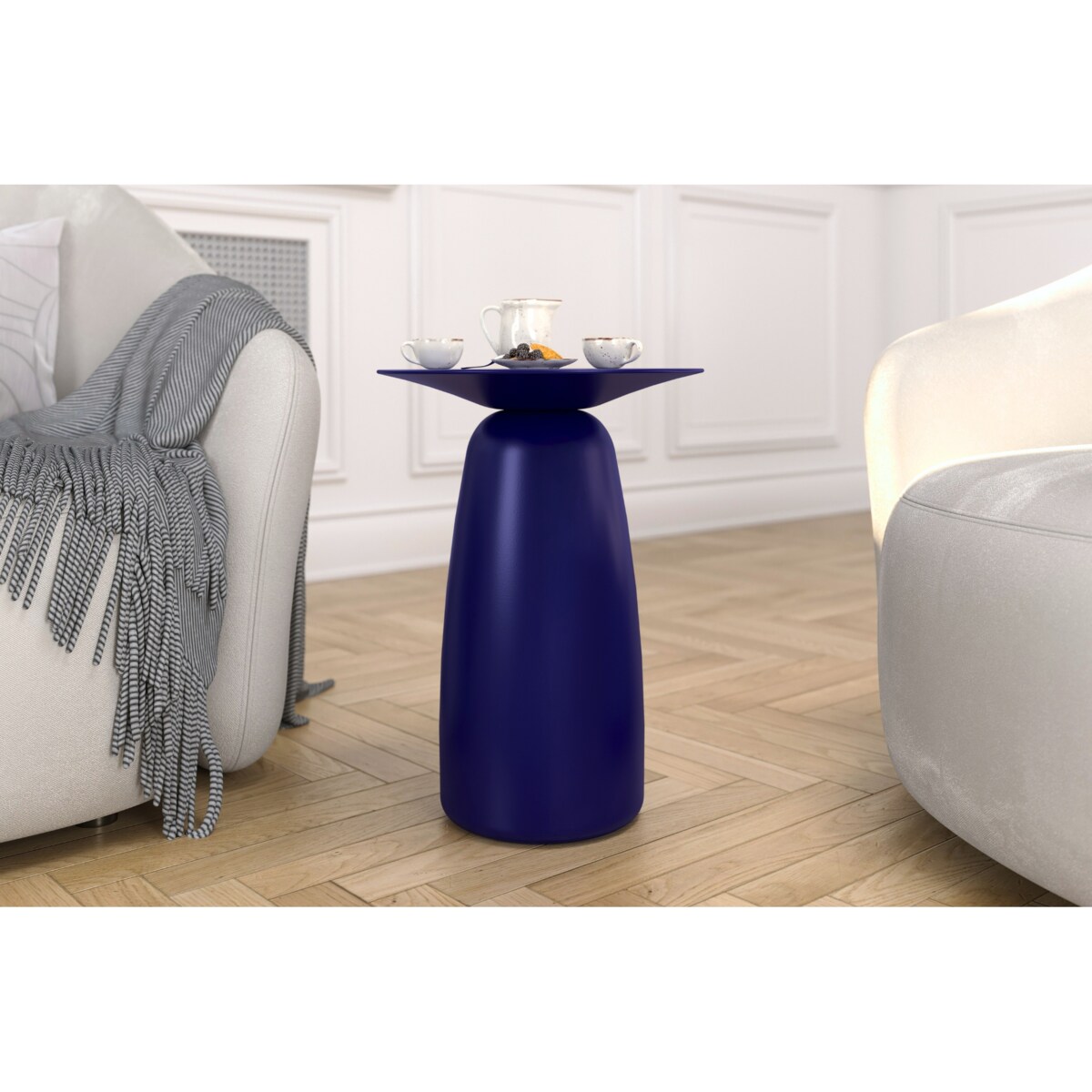 Stolik drewniany różne kolory Baobab 44, kolor granat szlachetny