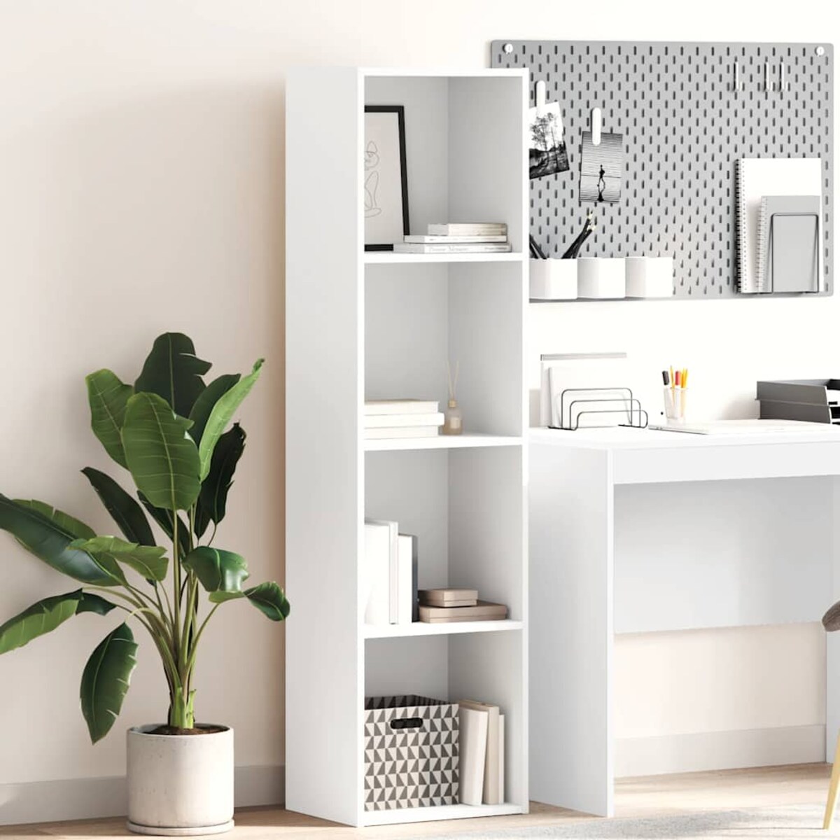 vidaXL Regał na książki, biały, 40x30x152 cm, materiał drewnopochodny