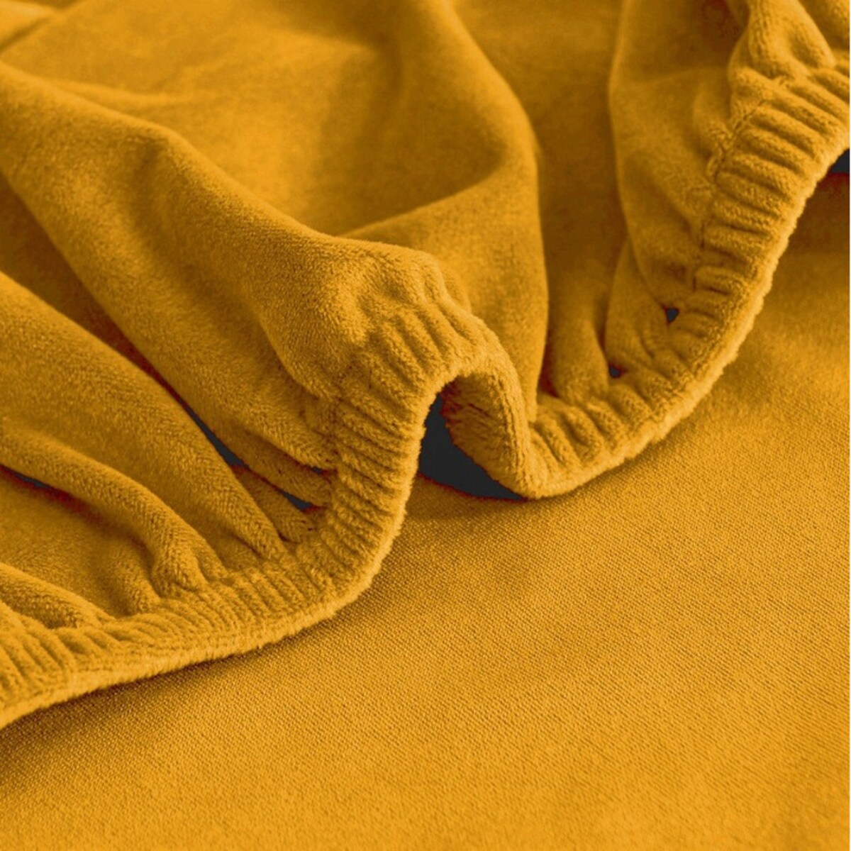 POKROWIEC NA FOTEL USZAK MUSZTARDOWY WELUR ELASTYCZNY [22E7]