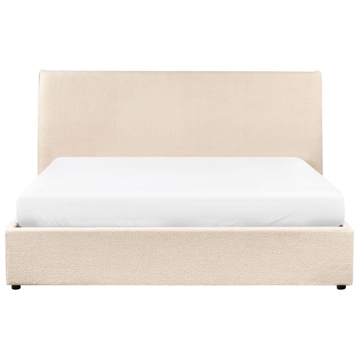Łóżko z pojemnikiem Boucle LAVAUR 160 x 200 cm Beżowy