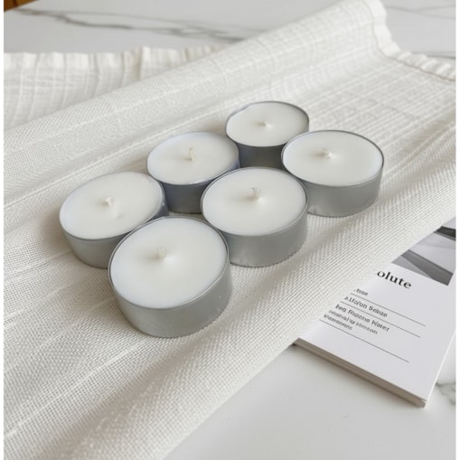 Absolute Linen 6 szt podgrzewaczy/ tealight 85g- wosk sojowy (dostępne inne zapach)