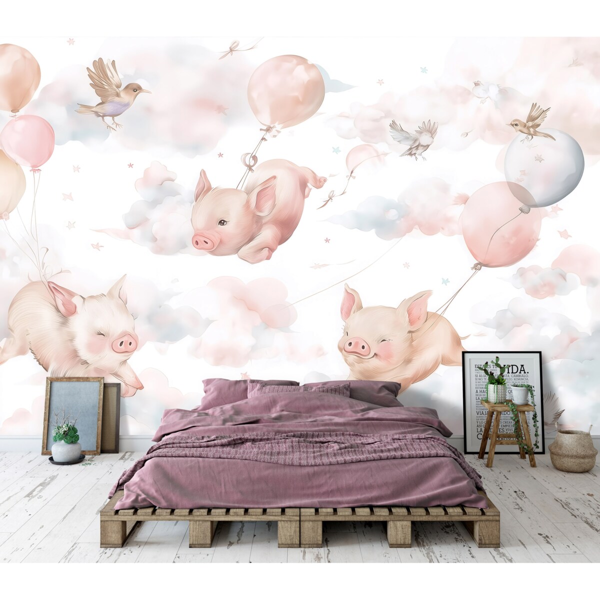 Fototapeta Dla Dzieci Na Flizelinie Zwierzęta Świnki Różowy 250x175