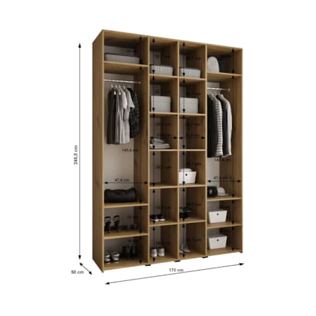 Szafa czterodrzwiowa Como 1 170 gł.50 kaszmir+złoty