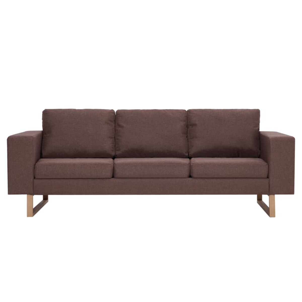 vidaXL 3-osobowa sofa tapicerowana tkaniną, brązowa