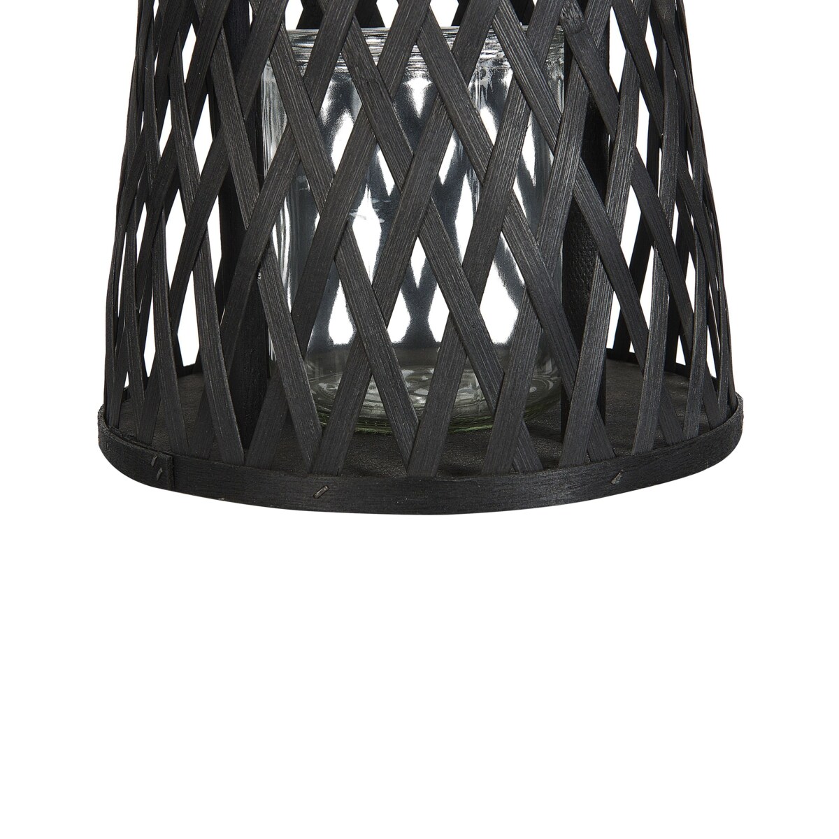 Lampion bambusowy 38 cm czarny MACTAN