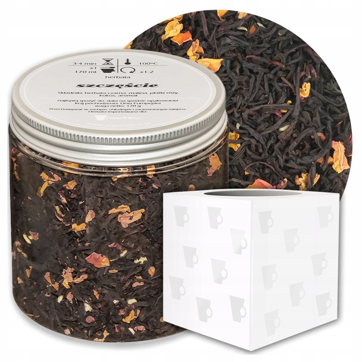 Herbata czarna SZCZĘŚCIE o magicznie tropikalnym smaku z nutą wanilii - herbata liściasta sypana mieszanka napar susz - gotowa na prezent upominek