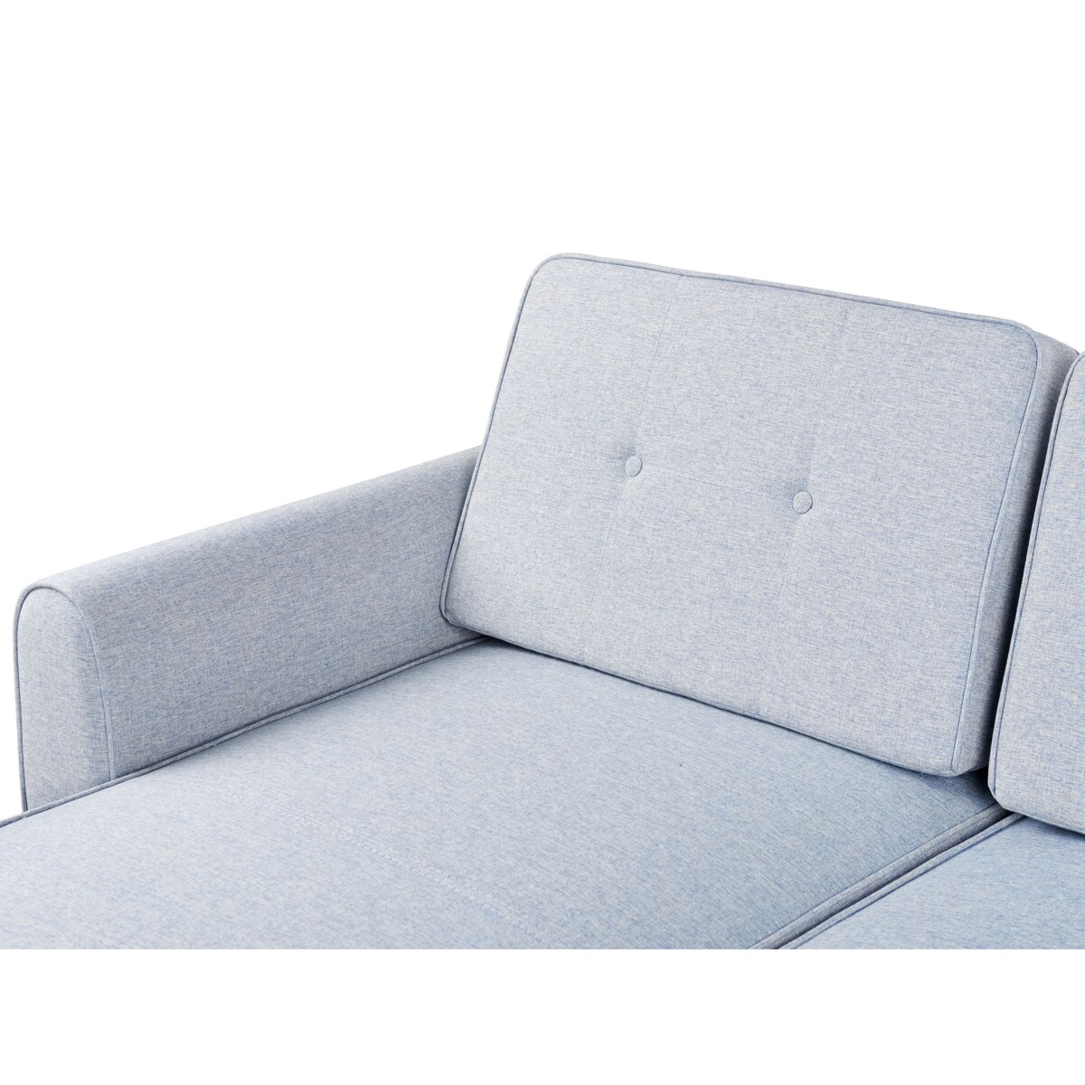 Narożnik rozkładany dla 3 osób SIMRIS Błękitny ze schowkiem Prawostronny